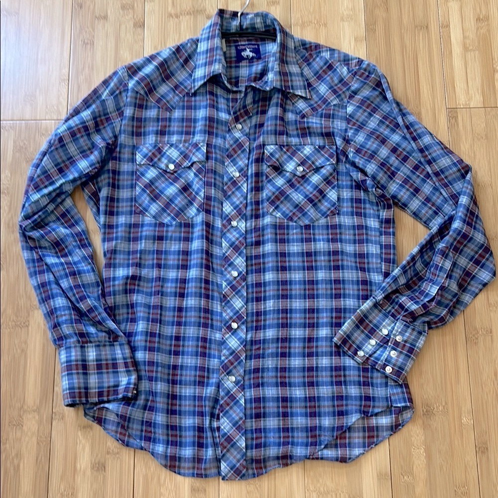 Vintage 70s Westernwear Button-Down Plaid Shirt Men’s